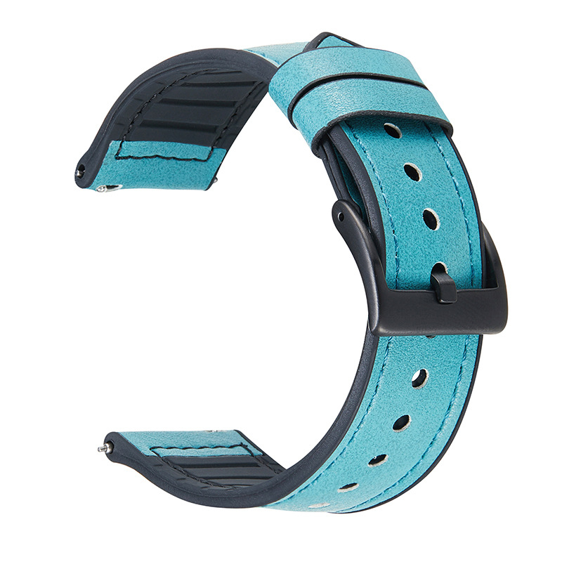 Koht Samsungi, Huawei, Xiaomi silikoonnahast rihma jaoks, nahast kiiresti lahtivõetav nutikella rihm 20/22 mm