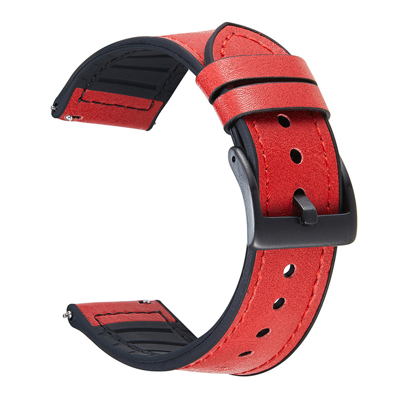 Koht Samsungi, Huawei, Xiaomi silikoonnahast rihma jaoks, nahast kiiresti lahtivõetav nutikella rihm 20/22 mm
