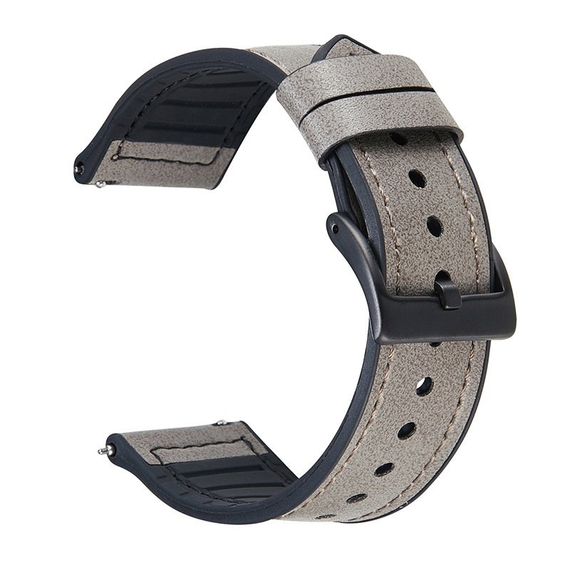 Koht Samsungi, Huawei, Xiaomi silikoonnahast rihma jaoks, nahast kiiresti lahtivõetav nutikella rihm 20/22 mm