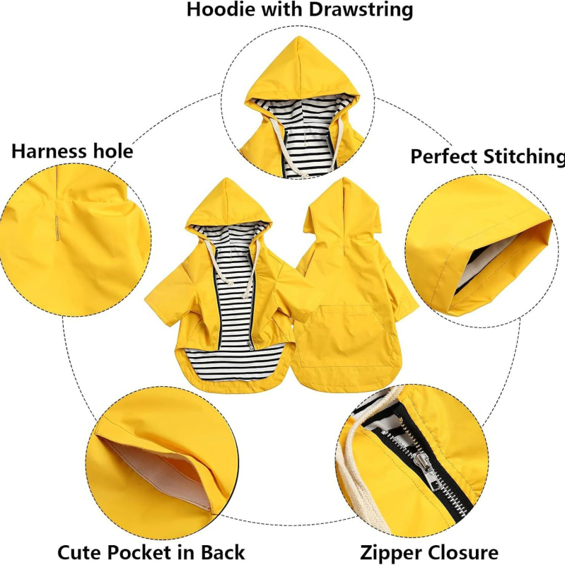 Kahekihiline lukuga koera vihmakeep Veekindel kahepoolne vihmajakk Helkurlukuga hoiutasku Rakmete ava Vihmakeep