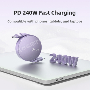 Užsienio prekybos sprogimai 240W itin greito įkrovimo laidas laisvai ištraukiamas duomenų kabelis dviguba C tipo sąsaja dovanos