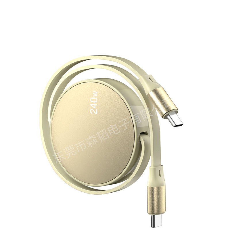 Užsienio prekybos sprogimai 240W itin greito įkrovimo laidas laisvai ištraukiamas duomenų kabelis dviguba C tipo sąsaja dovanos