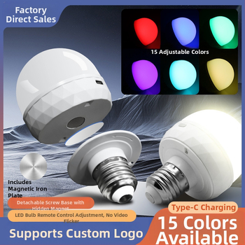 Typec laadimine E26E27e14 värviline puldiga atmosfäärilamp köögikapp värviline laadimislaualamp pirn