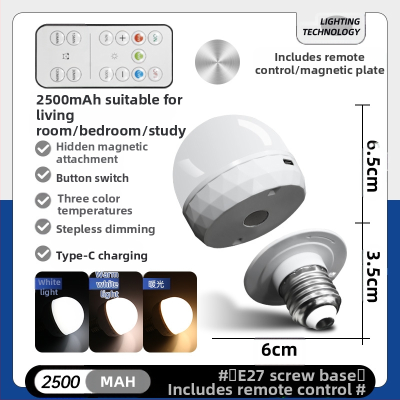 Typec laadimine E26E27e14 värviline puldiga atmosfäärilamp köögikapp värviline laadimislaualamp pirn