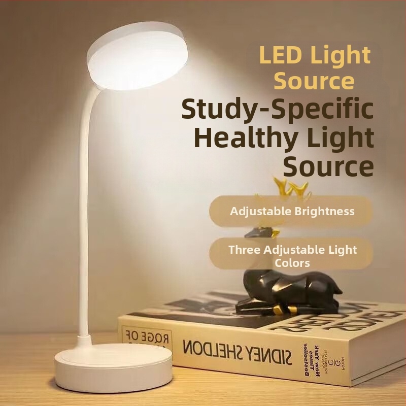 Kis asztali lámpa, szemvédő íróasztal, egyetemi hallgatók írókollégiumi szobája, töltődugó, kettős felhasználású hálószoba éjjeliszekrény