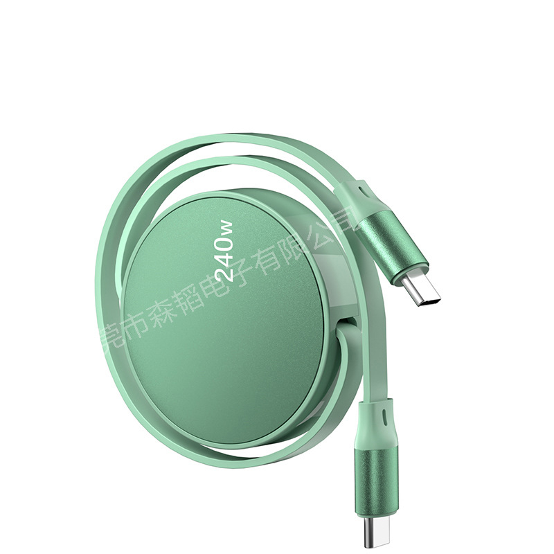 Užsienio prekybos sprogimai 240W itin greito įkrovimo laidas laisvai ištraukiamas duomenų kabelis dviguba C tipo sąsaja dovanos