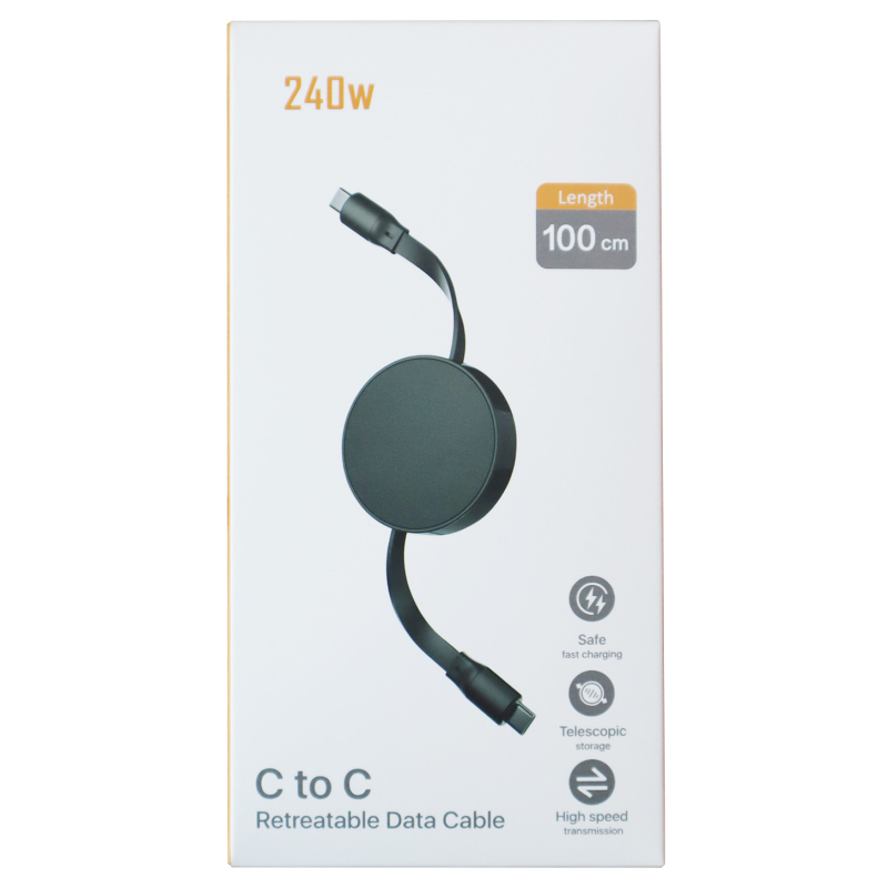 Užsienio prekybos sprogimai 240W itin greito įkrovimo laidas laisvai ištraukiamas duomenų kabelis dviguba C tipo sąsaja dovanos