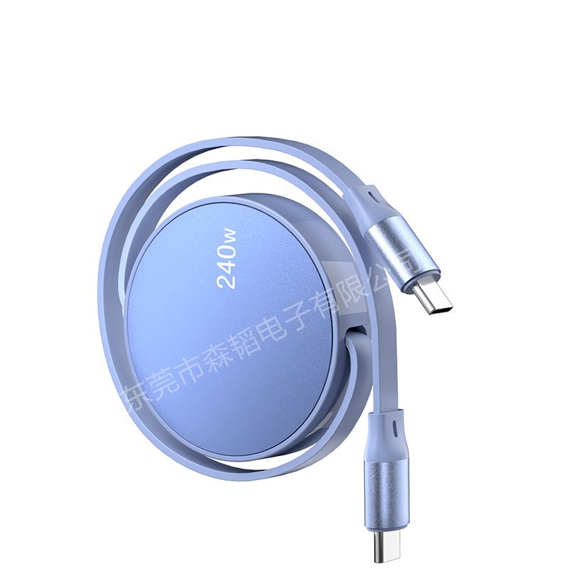 Užsienio prekybos sprogimai 240W itin greito įkrovimo laidas laisvai ištraukiamas duomenų kabelis dviguba C tipo sąsaja dovanos