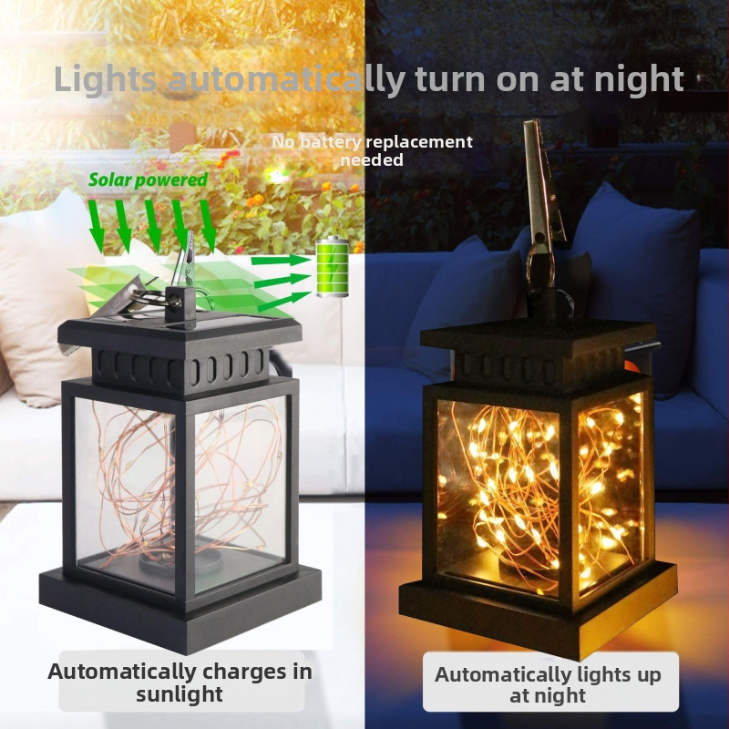 Piiriülene välistingimustes kasutatav päikeseenergia palee lamp vasktraadist lamp muru valgustuslamp dekoratiivne maastiku õues kasutatav retro LED-aiavalgusti