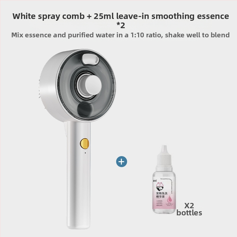 Гребен за масаж на кучета с спрей за домашни любимци, гребен за премахване на окосмяване с едно докосване за котки, гребен за котки, UV стерилизация и премахване на акари