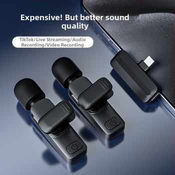 Piiriülene mobiilne otseülekande mikrofon Uus kahe pistikupesaga mürasummutus Juhtmevaba reväärmikrofon HD-salvestusega Douyin