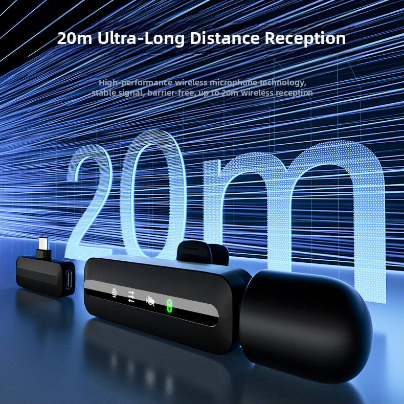 Трансграничен мобилен микрофон за предаване на живо, нов безжичен лавалирен микрофон с двойно гнездо и намаляване на шума, HD запис, Douyin