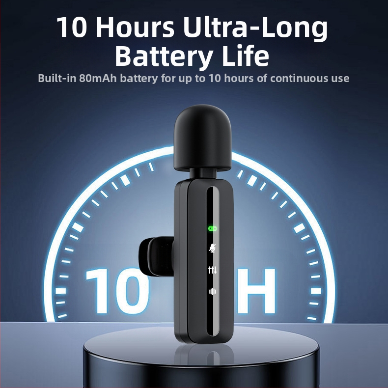 Трансграничен мобилен микрофон за предаване на живо, нов безжичен лавалирен микрофон с двойно гнездо и намаляване на шума, HD запис, Douyin