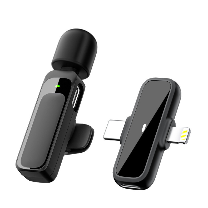 Piiriülene mobiilne otseülekande mikrofon Uus kahe pistikupesaga mürasummutus Juhtmevaba reväärmikrofon HD-salvestusega Douyin