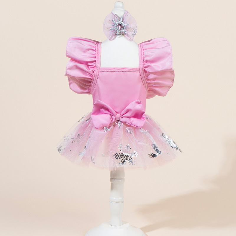 Директна доставка от фабрика/готови за склад Нови дрехи за домашни любимци Елза за котки и кучета Пухкава прежда Синя сватбена рокля Galaxy