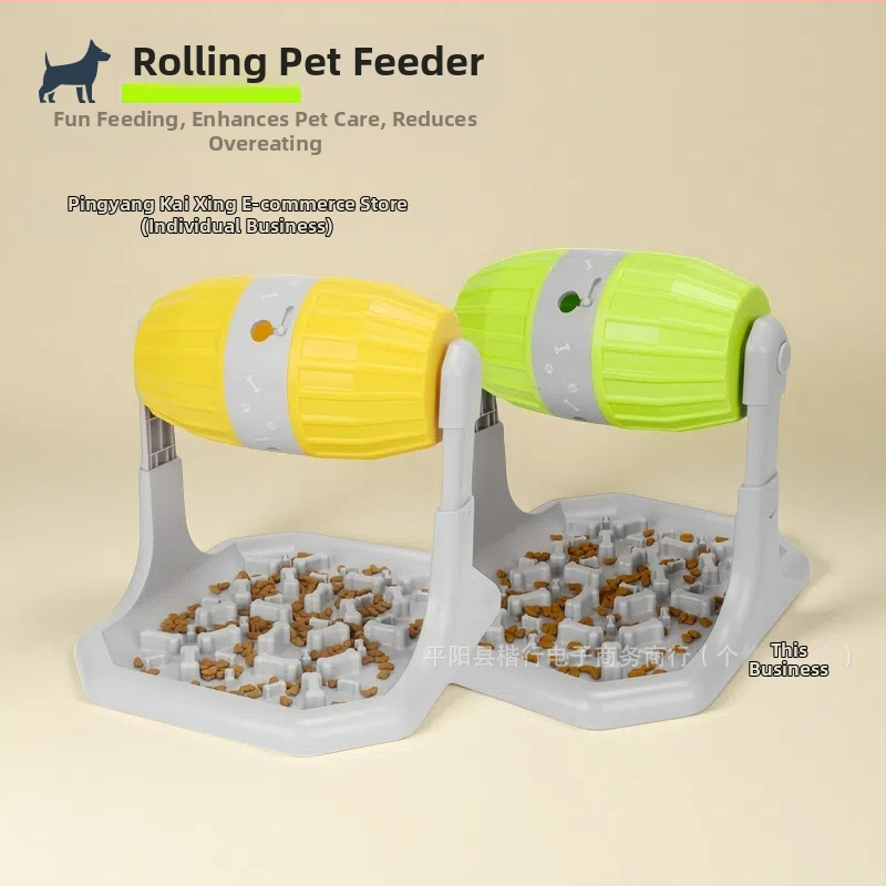 Piiriülene lemmikloomade mänguasja lekkepalliga veeretav söötja igavuse leevendamiseks. Koerte treenimiseks mõeldud lämbumisvastane söötmiskauss väikestele koertele.