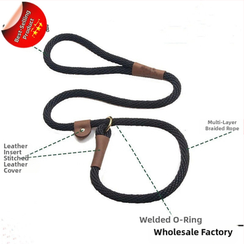 Koerarihm nailonist treeningrihm reguleeritava liugpandlaga väikesele, keskmisele ja suurele koerale, jalutusrihm, koerakaelarihm must