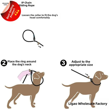 Koerarihm nailonist treeningrihm reguleeritava liugpandlaga väikesele, keskmisele ja suurele koerale, jalutusrihm, koerakaelarihm must