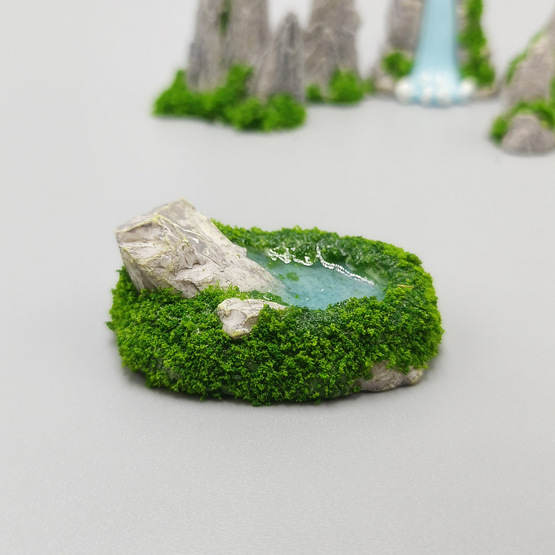 netikras peizažas ežeras krioklys akmuo samanos mikro peizažas sodininkystė „pasidaryk pats“ ornamentų aksesuarai maži papuošalai