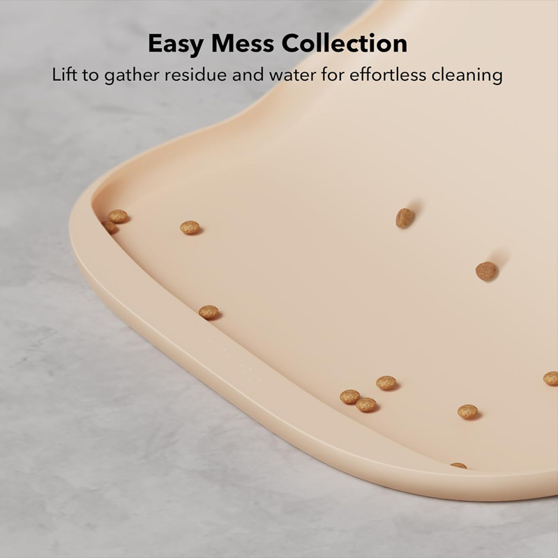 Szilikon kisállat alátét, etetőszőnyeg, magas oldalú túlcsordulásgátló, szivárgásgátló etetőszőnyeg, aranyos kisállat macskaketrec