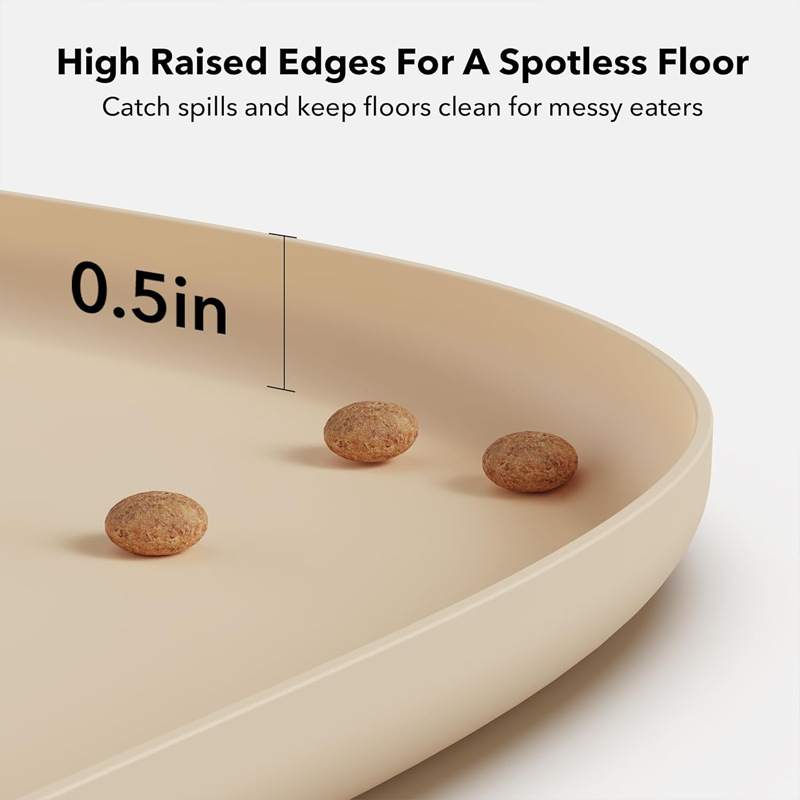 Szilikon kisállat alátét, etetőszőnyeg, magas oldalú túlcsordulásgátló, szivárgásgátló etetőszőnyeg, aranyos kisállat macskaketrec