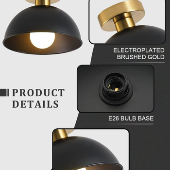 Miaomeio tööstuslik poolsüvistatav laevalgusti kuldse valgusega