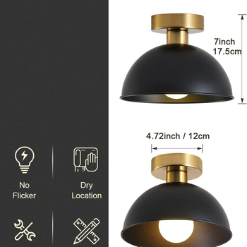 Miaomeio tööstuslik poolsüvistatav laevalgusti kuldse valgusega