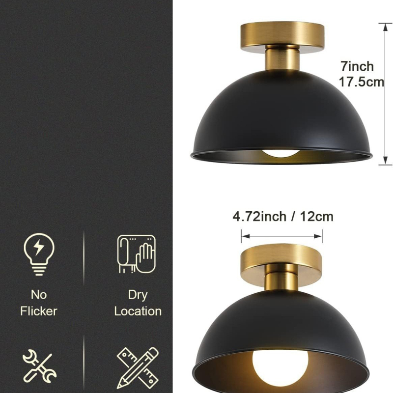 Miaomeio tööstuslik poolsüvistatav laevalgusti kuldse valgusega