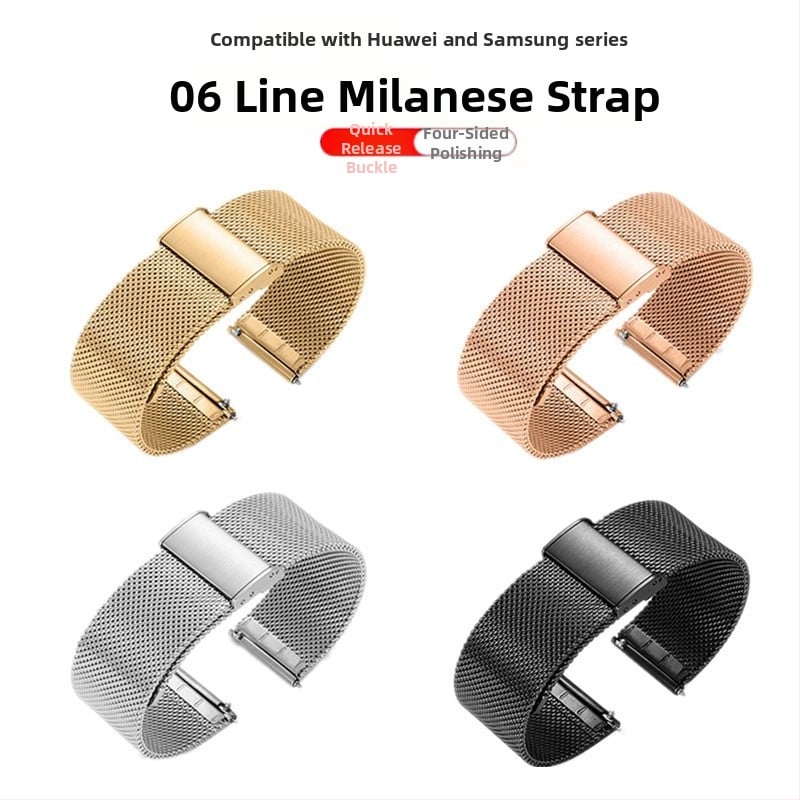 Za Huawei GT5 remen Milan nehrđajući čelik 06 žičana kopča Samsung DW remen za sat s dvostrukom zaštitom 22 mm čelični remen