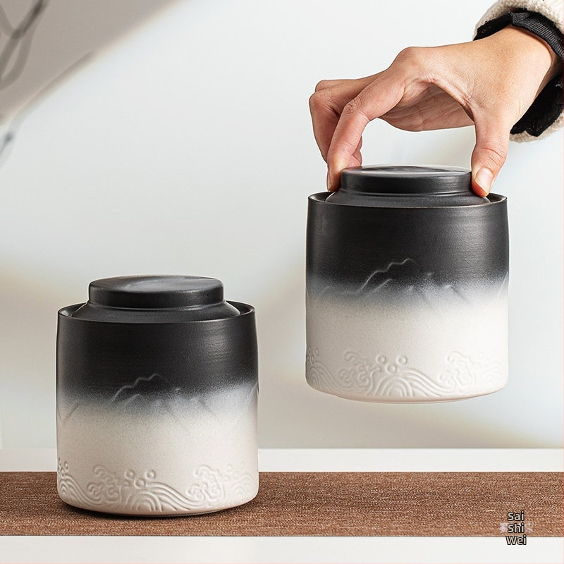 Урна за домашни любимци Бял Черен Релеф Пейзаж Xiangyun Морски вълнички Паметник на смъртта Котка Куче Огън Вкус