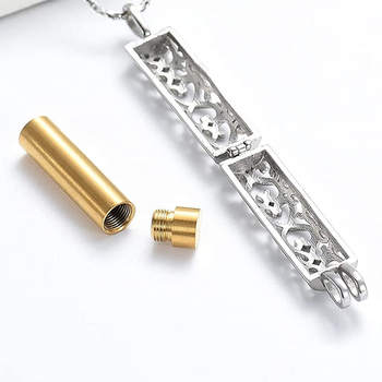 Κοσμήματα από ανοξείδωτο ατσάλι από την Amazon μπορούν να ανοιχτούν κυλινδρικά μνημεία με κρεμαστό κόσμημα από συγγενείς ζώων, τεφροδόχο