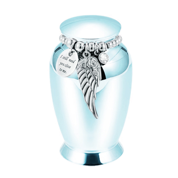 Jauna mājdzīvnieku urna, alumīnija sakausējuma urna ar lodveida spārniem un gravējumu, urna mīļoto un mājdzīvnieku piemiņai