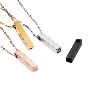 Διασυνοριακή Ζεστή Πώληση από Ανοξείδωτο Ατσάλι Τετράγωνη Στήλη Κυβοειδής Στήλη Ανοιγόμενο Κολιέ Στάχτης Αναμνηστικό Κρεμαστό Μπουκάλι Άρωμα