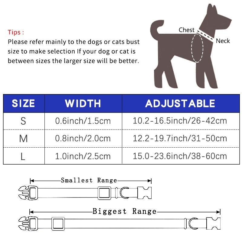 Határokon átnyúló, poliészter mintás, csillag-csíkos, virágmintás kutyanyakörv, kis, közepes és nagy kutyák számára, hálós macskanyakörv