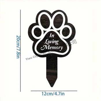 1 tükk, 2D lame akrüülist loomakujuline hauakivi sisetükk 7 tolli 8 tolli - ideaalne aeda