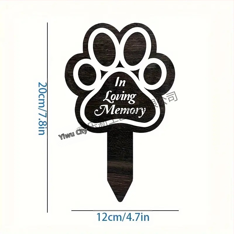 1 tükk, 2D lame akrüülist loomakujuline hauakivi sisetükk 7 tolli 8 tolli - ideaalne aeda