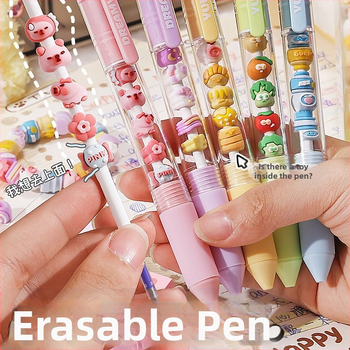 Radírozható toll hőérzékeny, visszahúzható mechanizmussal általános iskolásoknak, nagy értékű kék radíros toll vizsgára való felkészüléshez, újratölthető