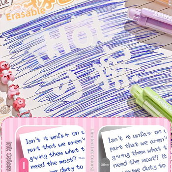 Σβήσιμο στυλό με θερμοευαίσθητο μηχανισμό αναδίπλωσης για μαθητές δημοτικού, μπλε στυλό γόμας υψηλής αξίας για προετοιμασία εξετάσεων, επαναγεμιζόμενο