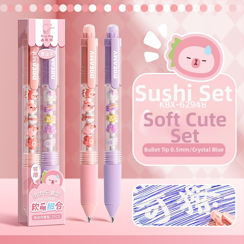 Radírozható toll hőérzékeny, visszahúzható mechanizmussal általános iskolásoknak, nagy értékű kék radíros toll vizsgára való felkészüléshez, újratölthető