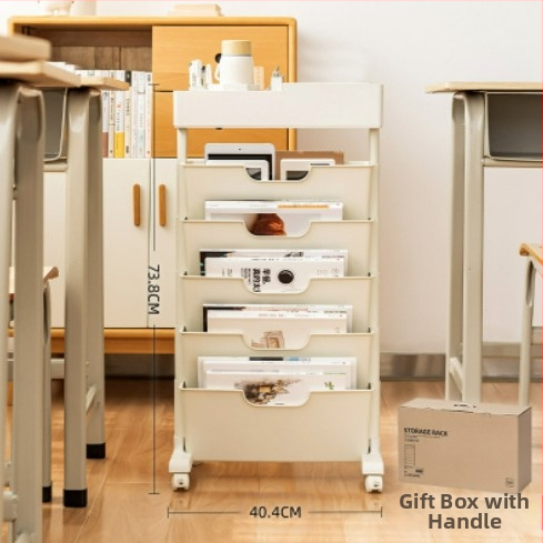 Настолен рафт за книги, студентски многослоен голям капацитет за съхранение на книги, поставка за книги, подвижна поставка за четене