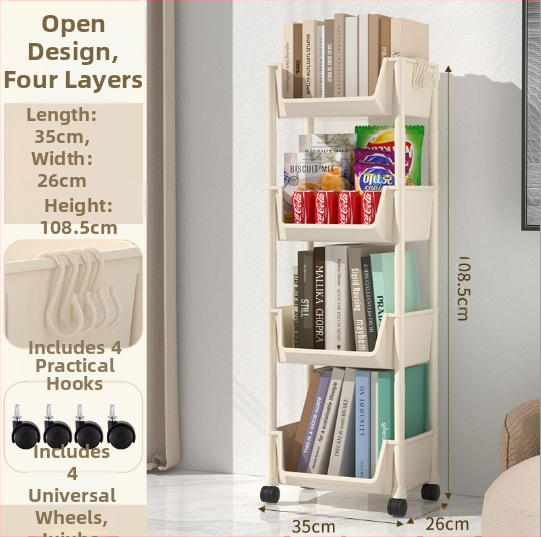 Настолен рафт за книги, студентски многослоен голям капацитет за съхранение на книги, поставка за книги, подвижна поставка за четене