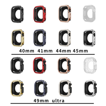 Tinka „Apple Watch“ dėklui, „Iwatch9“ apsauginiam dėklui, kompiuteriui ir TPU, dviejų viename, šarvų išpjovai, apsaugančiam nuo kritimo.