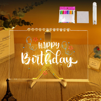 Διασυνοριακό χονδρικό εμπόριο ακρυλικών νυχτερινών φώτων πρόσοψης καφέ-εστιατορίου πινακίδα μενού DIY χειρόγραφο μήνυμα πίνακα