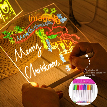 Διασυνοριακό χονδρικό εμπόριο ακρυλικών νυχτερινών φώτων πρόσοψης καφέ-εστιατορίου πινακίδα μενού DIY χειρόγραφο μήνυμα πίνακα