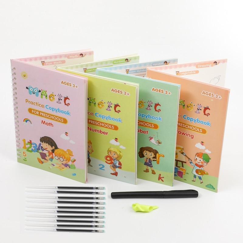 Piiriülene e-kaubandus laste inglise keele vihik Groove Magic koopiapliiatsi koolitus laste koopiavihik hulgimüük