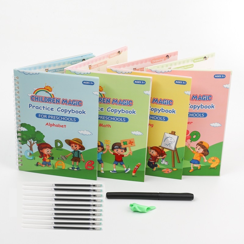 Piiriülene e-kaubandus laste inglise keele vihik Groove Magic koopiapliiatsi koolitus laste koopiavihik hulgimüük