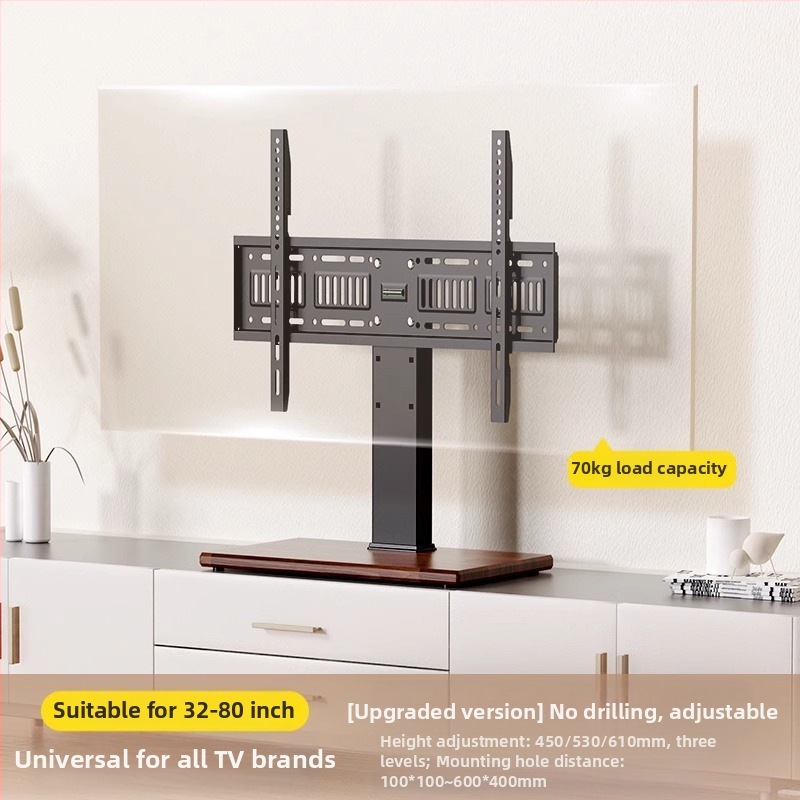 Suport TV universal, fără perforații, pentru birou, suport elevat pentru 32/55/65/80 inch