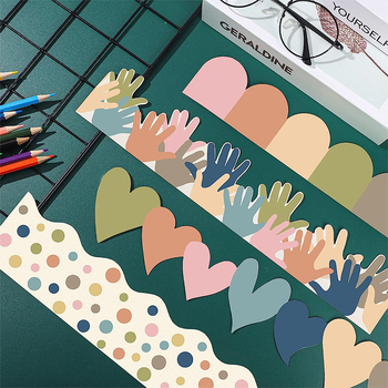 Piiriülene populaarne boheemlaslikus stiilis äärise dekoratiivpaberist kaart koolihooajaks mõeldud tahvel, teadetetahvel, seina dekoratiivpaber