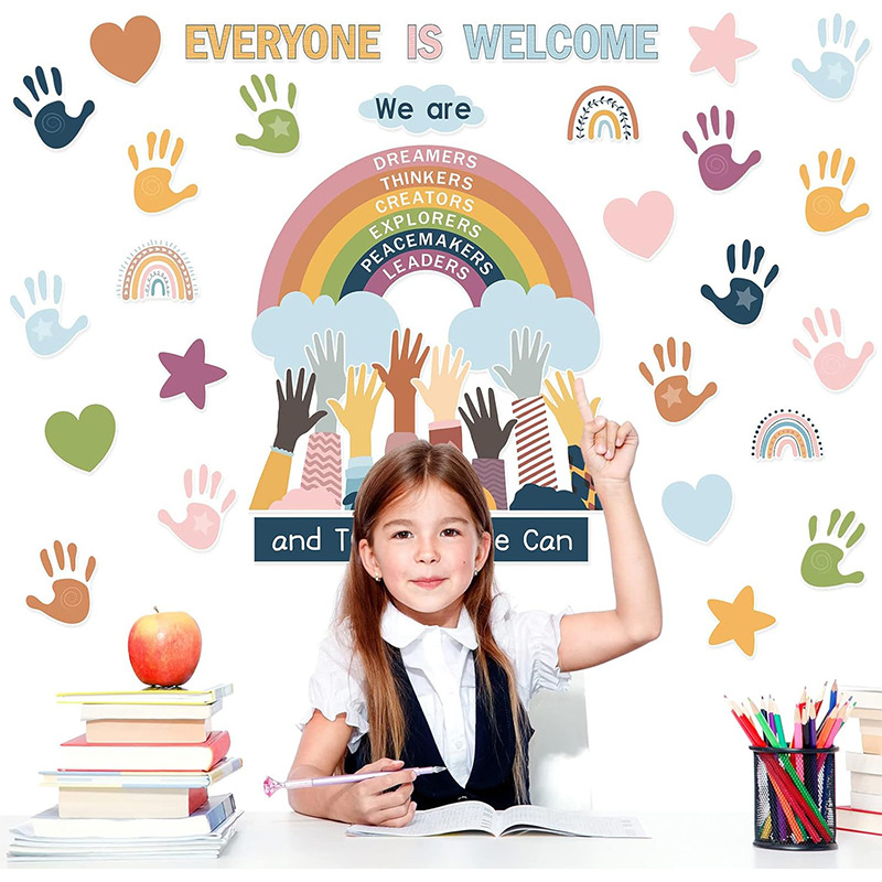 Piiriülene populaarne boheemlaslikus stiilis äärise dekoratiivpaberist kaart koolihooajaks mõeldud tahvel, teadetetahvel, seina dekoratiivpaber