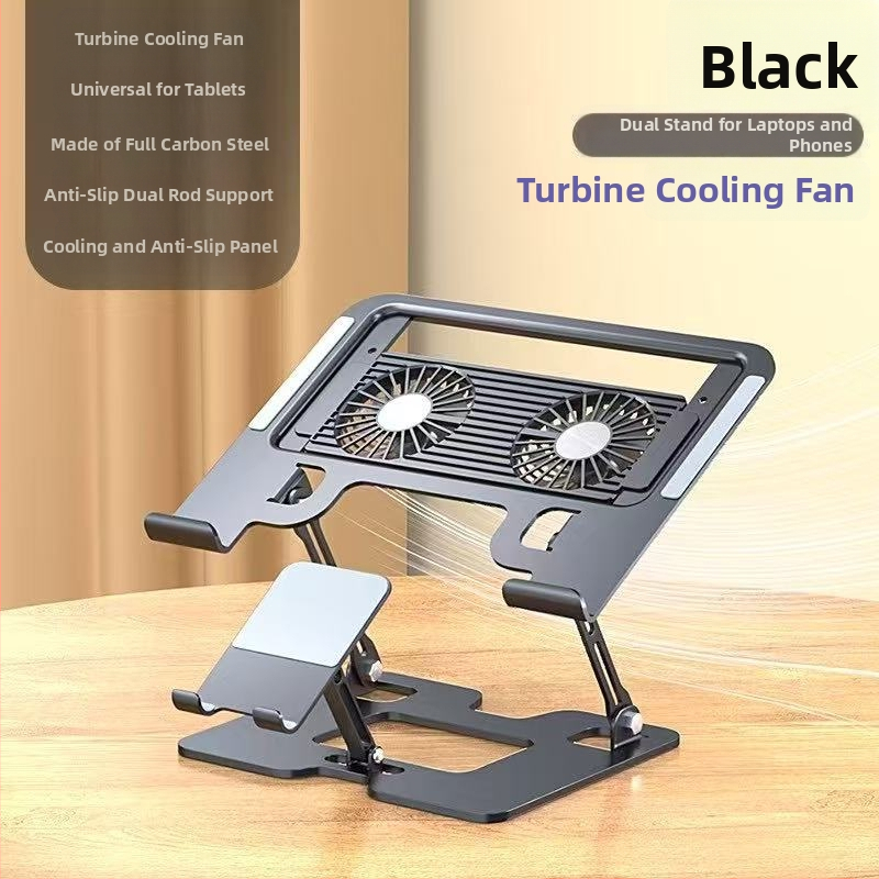 Mobiltelefontartó szénacélból, lapos, univerzális, magasító állvány, 360 fokban forgatható, összecsukható, emelhető asztali polc